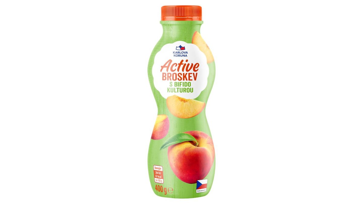 Karlova Koruna Active broskev s bifido kulturou 400g