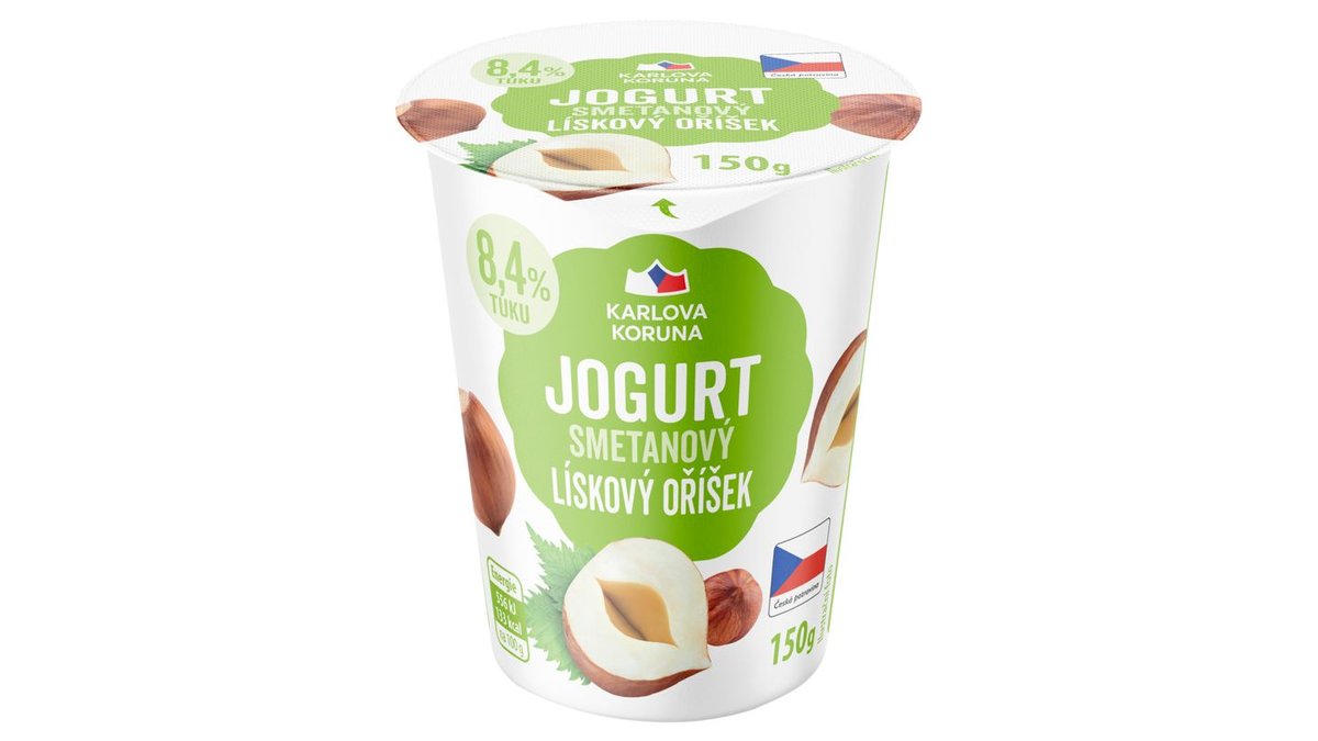 Karlova Koruna Jogurt smetanový lískový oříšek 150g
