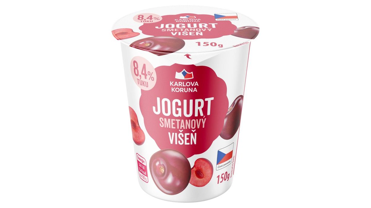 Karlova Koruna Jogurt smetanový višeň 150g