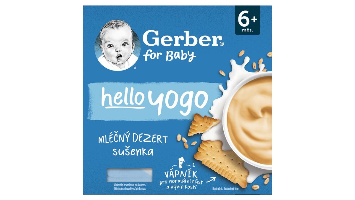 GERBER hello yogo mléčný dezert se sušenkami 4 x 100g | Tesco ...