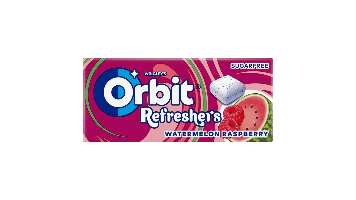 Wrigley's Orbit Refreshers žvýkačka bez cukru s příchutí melounu a malin 8 ks 17,9g