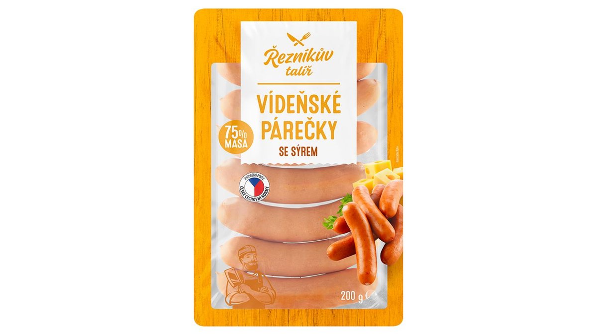 Řezníkův Talíř Vídeňské párečky se sýrem 200g