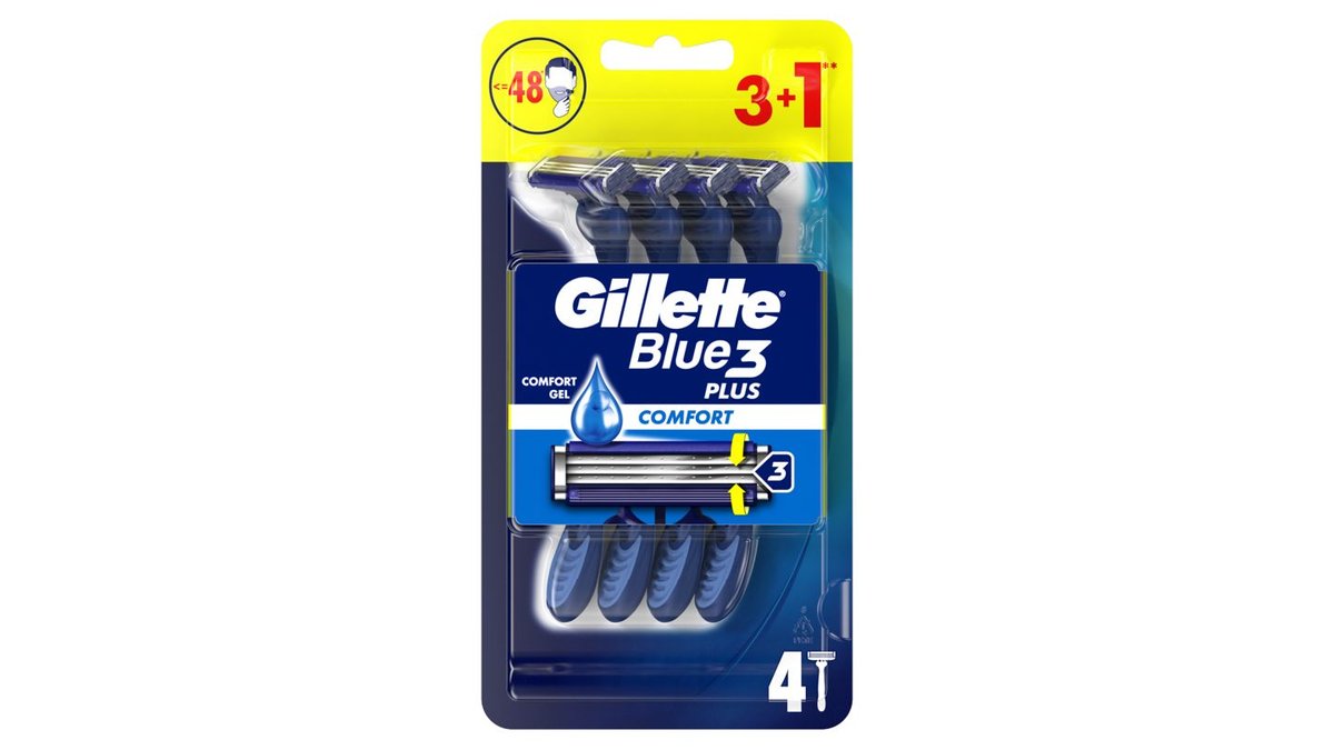 Gillette Blue3 Plus Comfort, Jednorázové Holící Strojky Pro Muže, Balení Holících Strojků