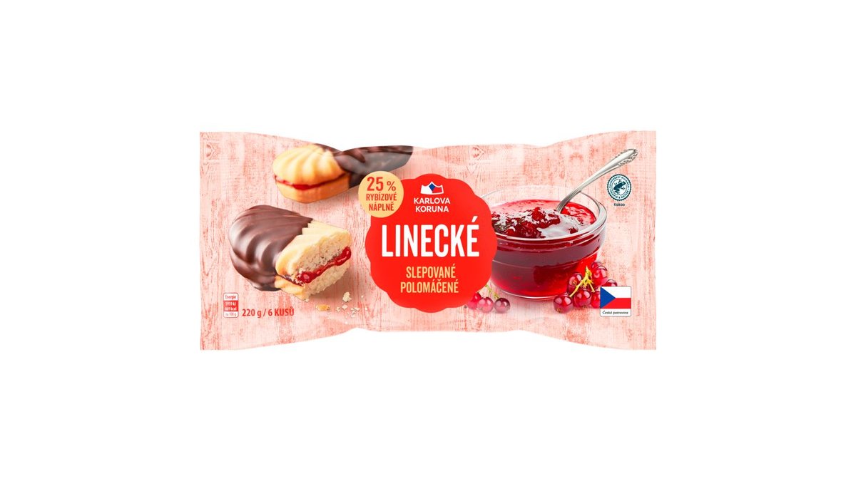 Karlova Koruna Linecké slepované polomáčené rohlíčky 6 ks 220g