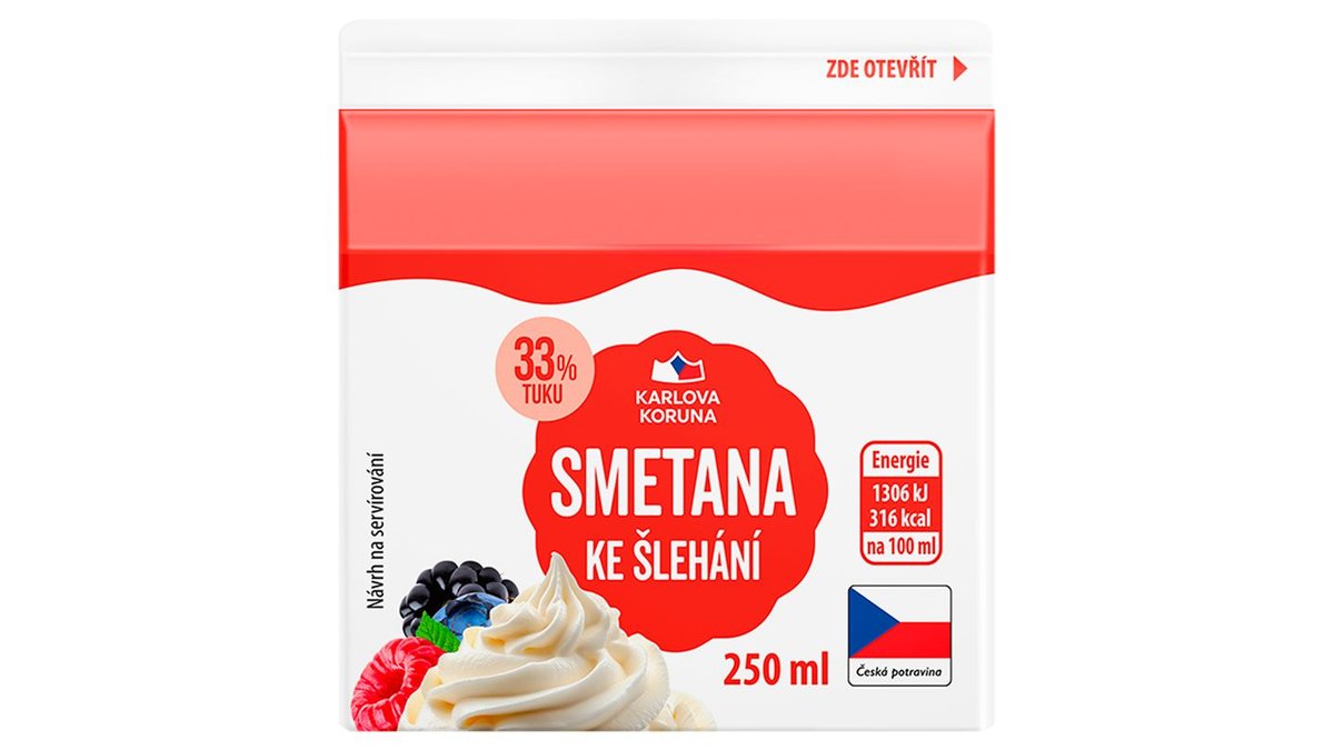 Karlova Koruna Smetana ke šlehání 250ml