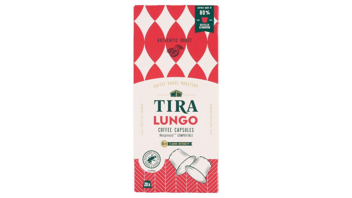 Tira Lungo pražená mletá káva v kapslích 20 x 5,5g (110g)