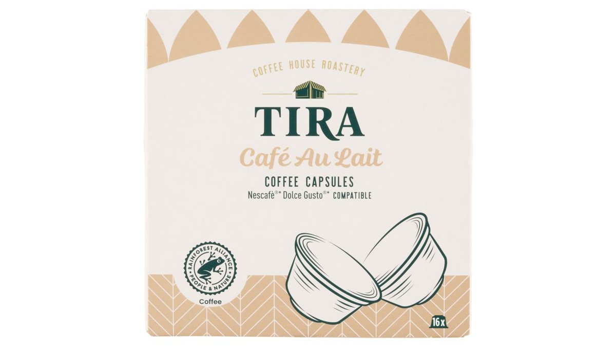 Tira Café Au Lait instantní káva se sušeným odstředěným mlékem v kapslích 16 x 10g (160g)