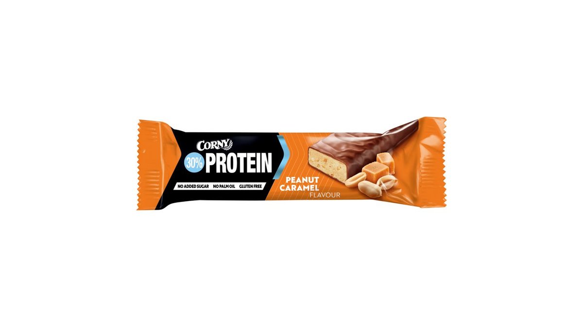 Corny Protein Proteínová tyčinka s mliečnou čokoládou, arašidmi, s príchuťou karamelu 50 g