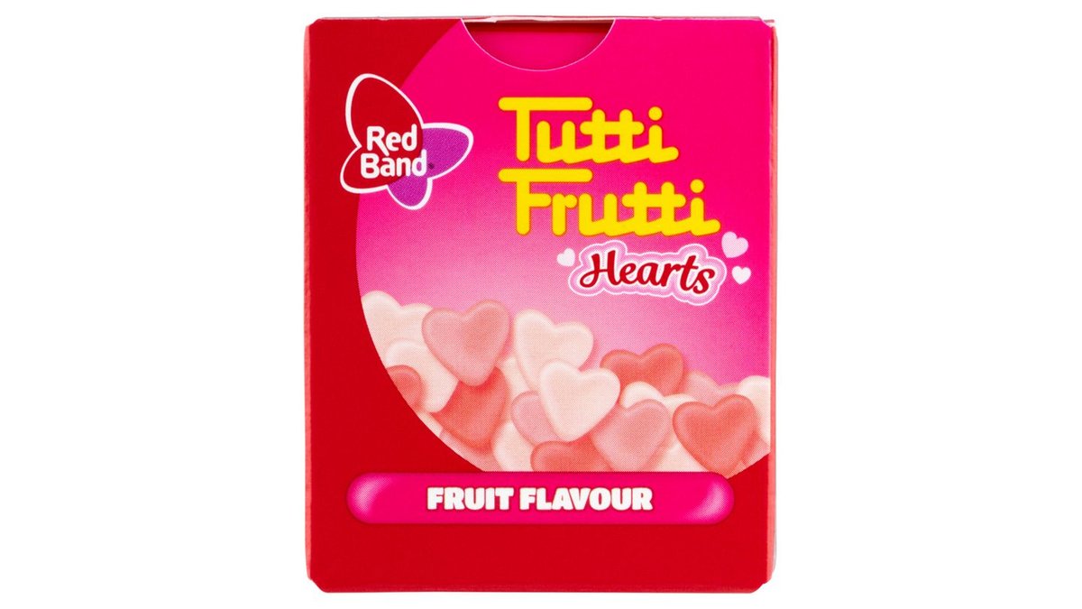 Red Band Tutti Frutti Hearts želé pastilky s ovocnou příchutí 15g