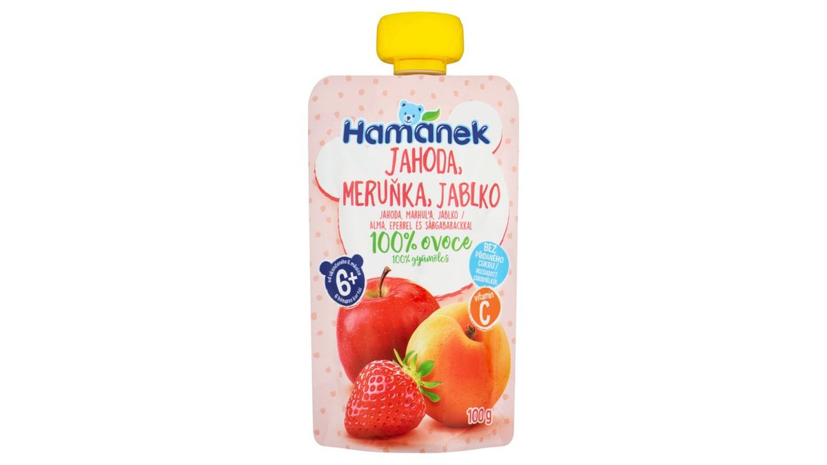 Hamánek Jahoda, marhuľa, jablko 100 g