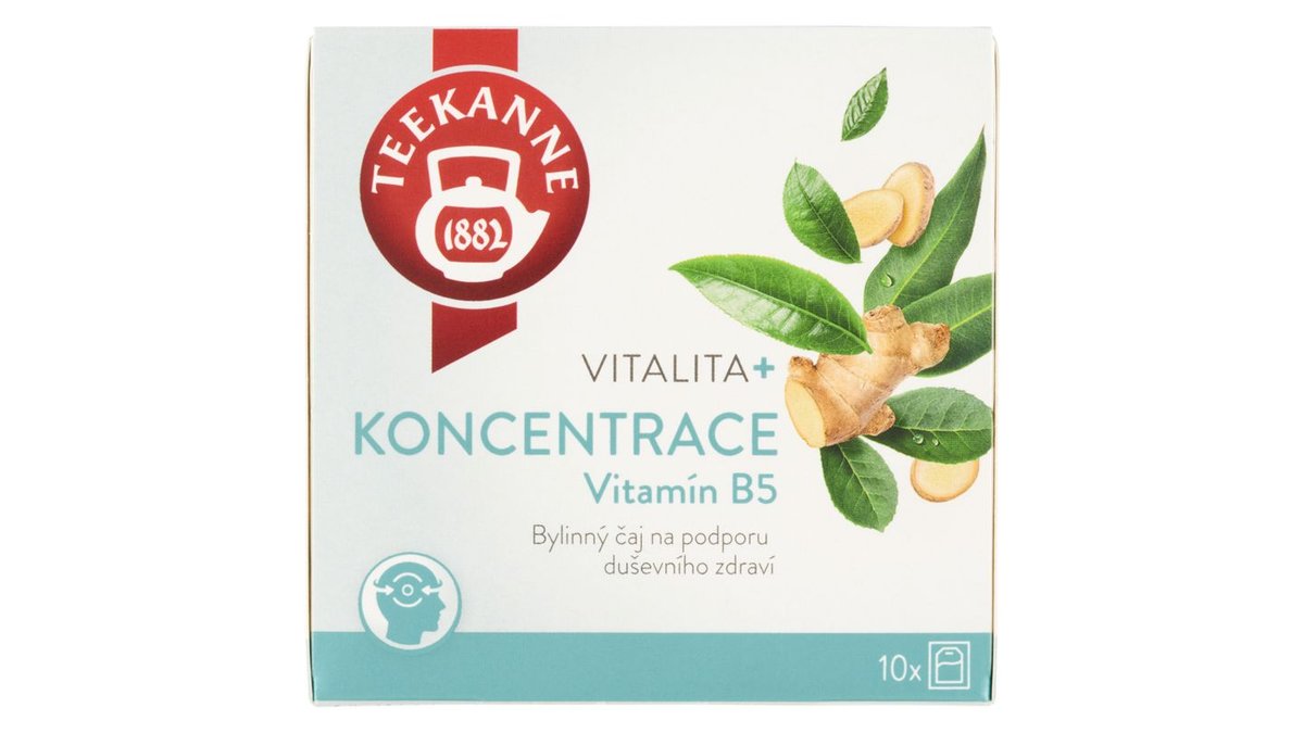 Teekanne Vitalita+ Koncentrácia a duševné zdravie bylinný čaj 10 x 1,8 g (18 g)