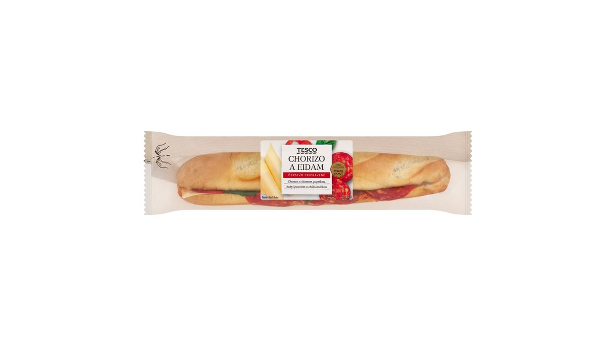 Tesco Bageta chorizo a eidam 174 g