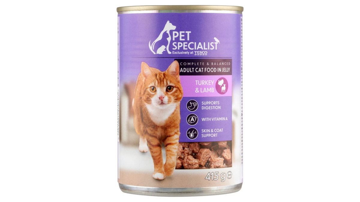 Pet Specialist Kompletné krmivo pre dospelé mačky kúsky s morčacinou a jahňacinou v želé 415 g