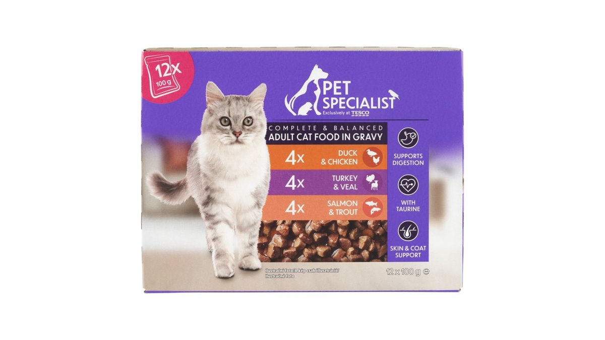 Pet Specialist Kompletné krmivo pre dospelé mačky v omáčke 12 x 100 g (1200 g)