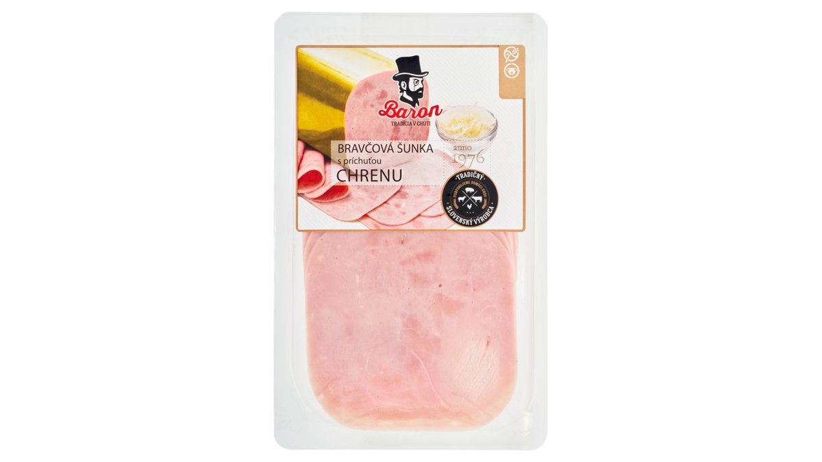 Baron Bravčová šunka s príchuťou chrenu 100 g
