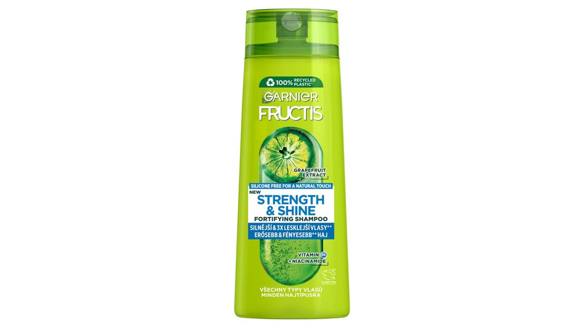 Garnier Fructis Strength & Shine Posilující šampon pro všechny typy vlasů bez lesku a síly, 400