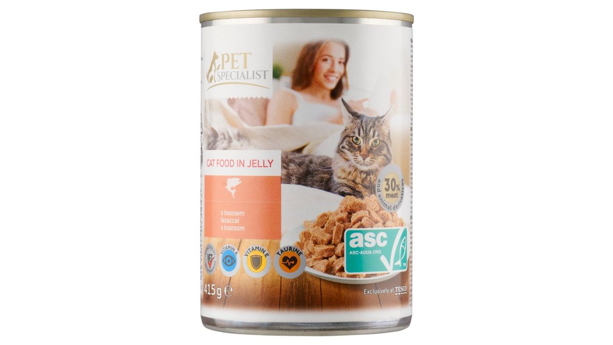 Pet Specialist Kousky s ASC certifikovaným lososem v želé 415g