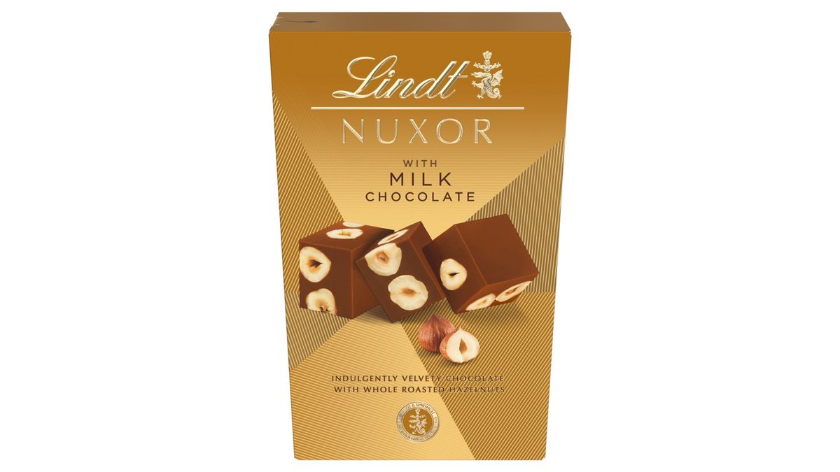 Lindt Nuxor Oříšková mléčná čokoláda Gianduja s celými jádry lískových ořechů 150g