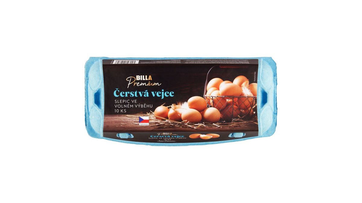 BILLA Premium Čerstvá vejce slepic ve volném výběhu M 10 ks