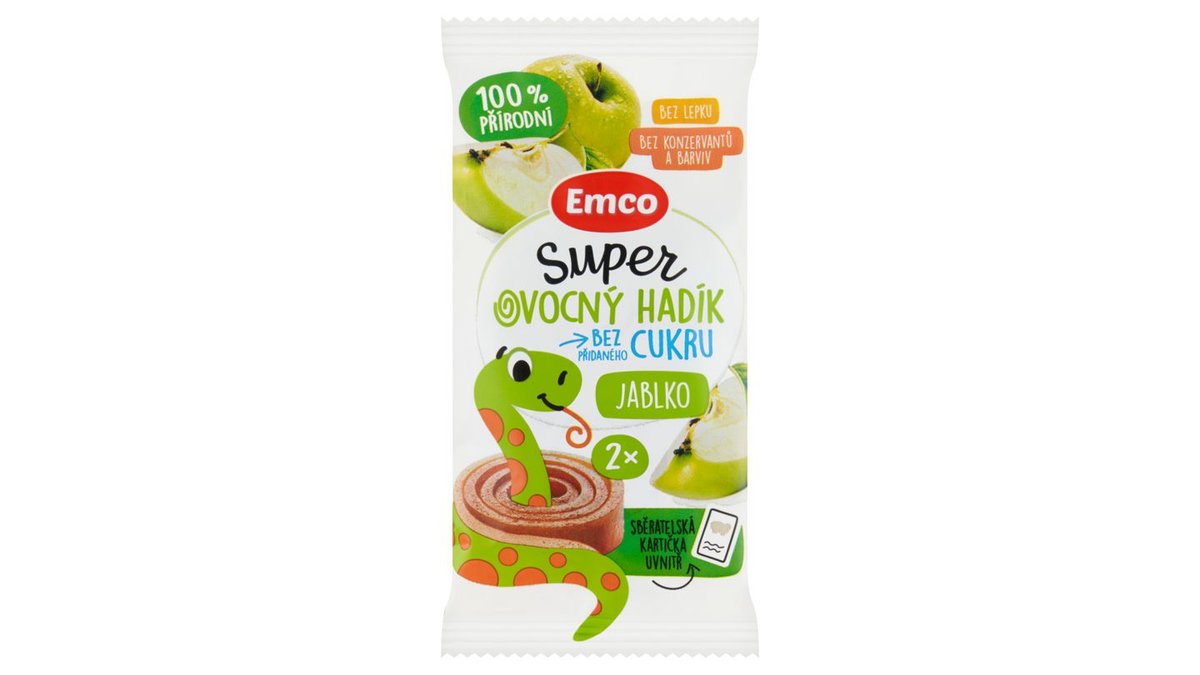 Emco Super ovocný hadík jablko 2 ks 20g