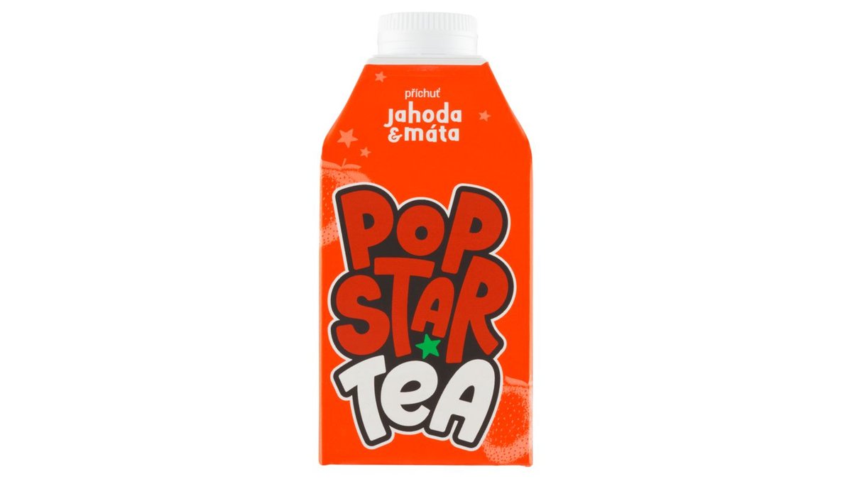 POPSTAR Tea Příchuť jahoda & máta 0,5l
