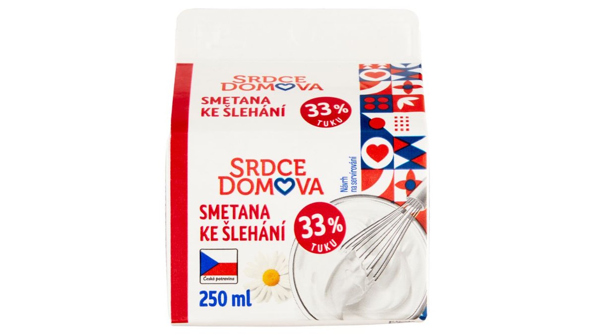Srdce domova Smetana ke šlehání 250ml