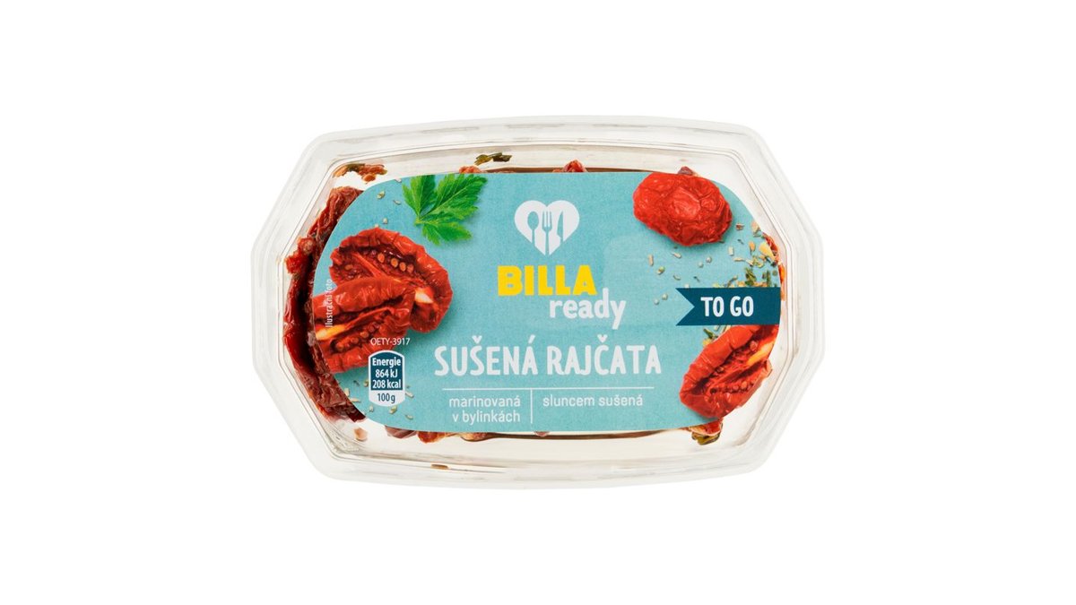 BILLA Ready Sušená rajčata marinovaná v bylinkách 150g