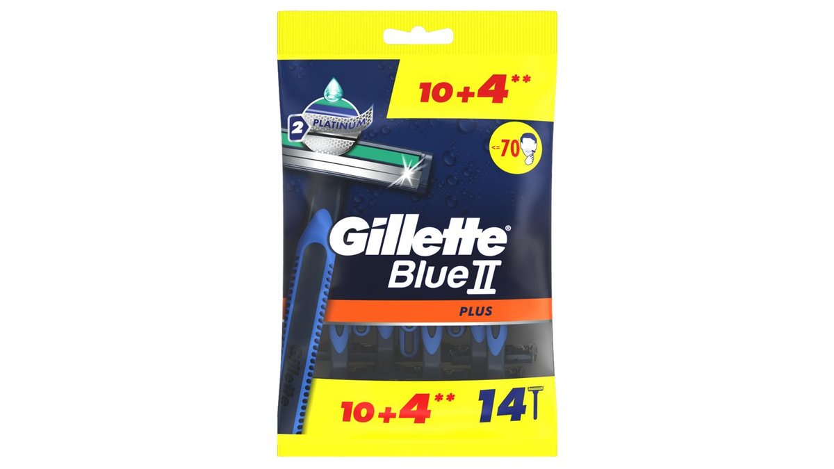 Náhled kategorie Gillette BlueII Plus Pánská Pohotová Holítka 14 ks