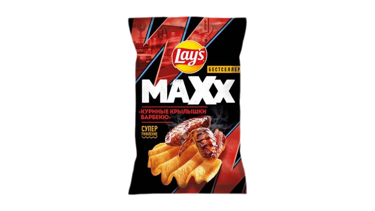 Чипсы Lays Max куриные крылышки барбекю 100 г