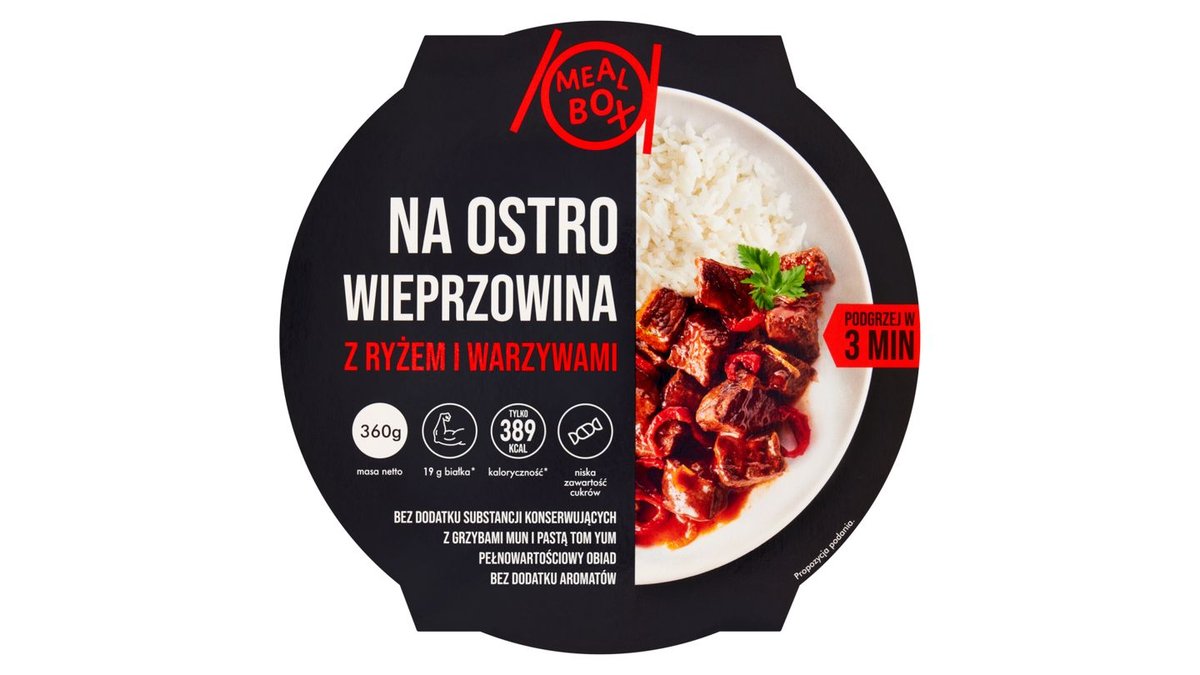 Meal Box Na ostro wieprzowina z ryżem i warzywami 360 g