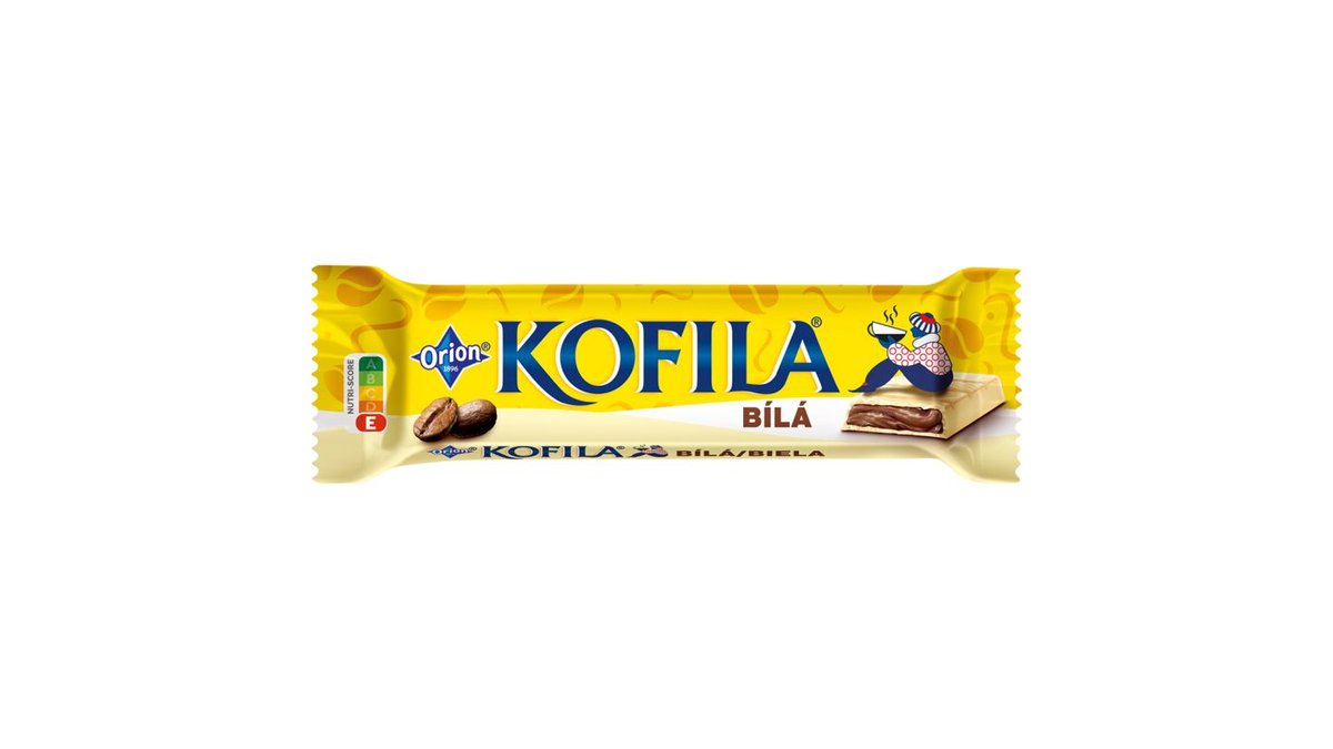 Kofila bílá, tyčinka z bílé polevy s kávovou náplní 35g