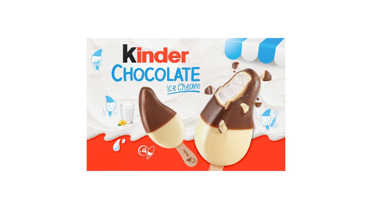 Kinder Chocolate Mražený krém mléčný s mléčnou polevou a jemnou mléčnou čokoládou 4 ks 220ml