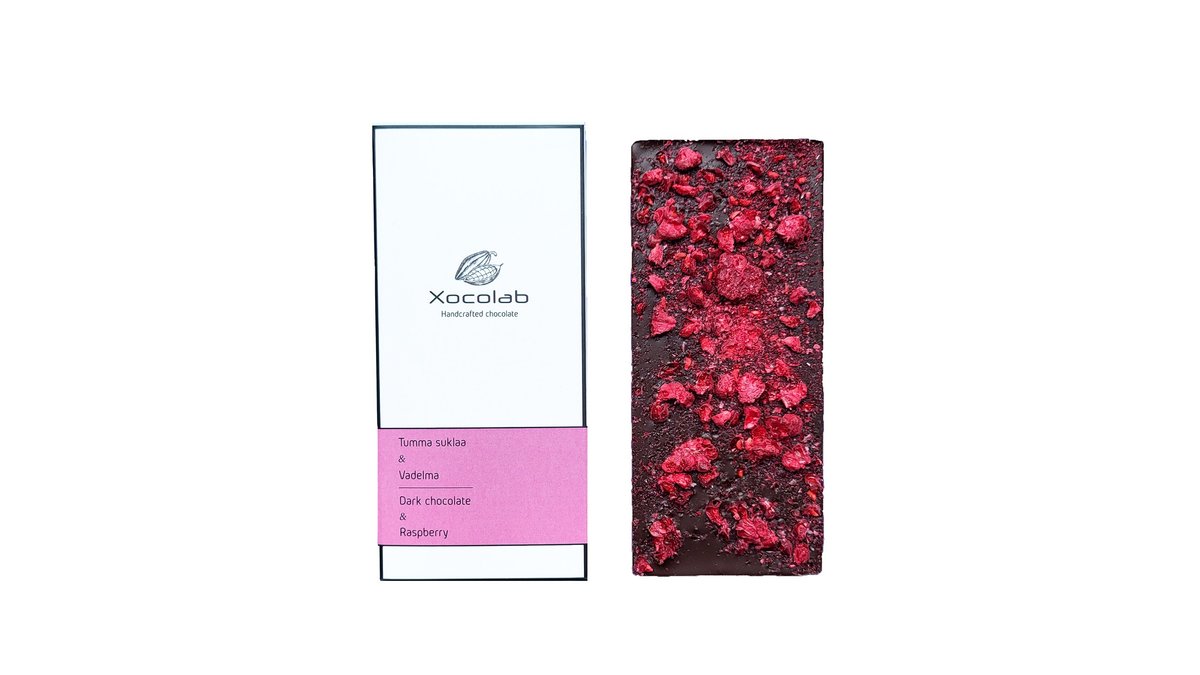 Xocolab Tumma suklaa & Vadelma suklaalevy 50g