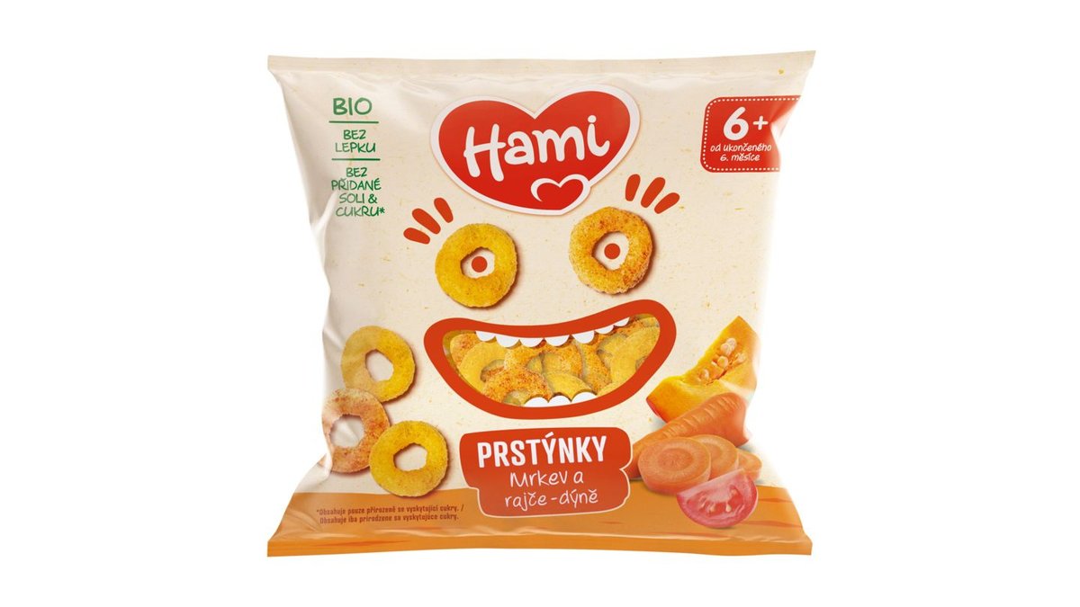 Hami Prstýnky mrkev a rajče-dýně, 20 g