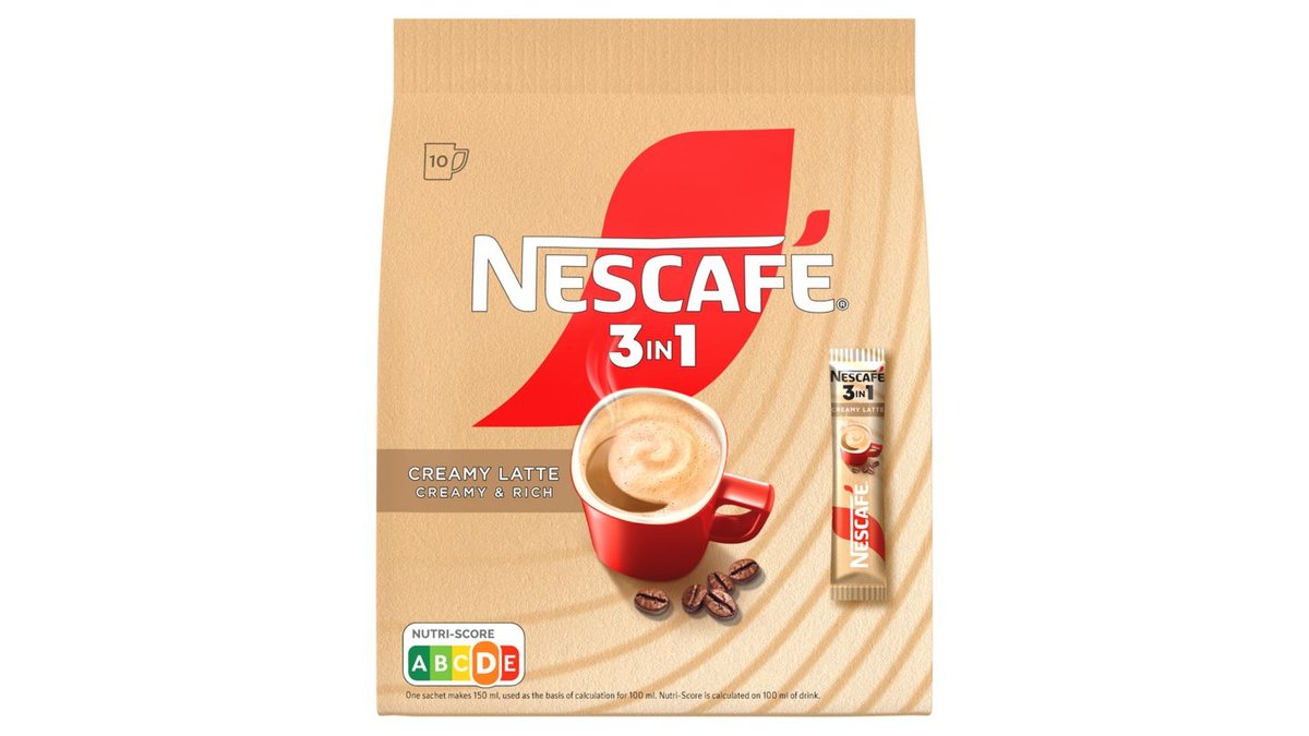 NESCAFÉ 3in1 Creamy Latte, instantní káva, 10 sáčků x 15g (150g)