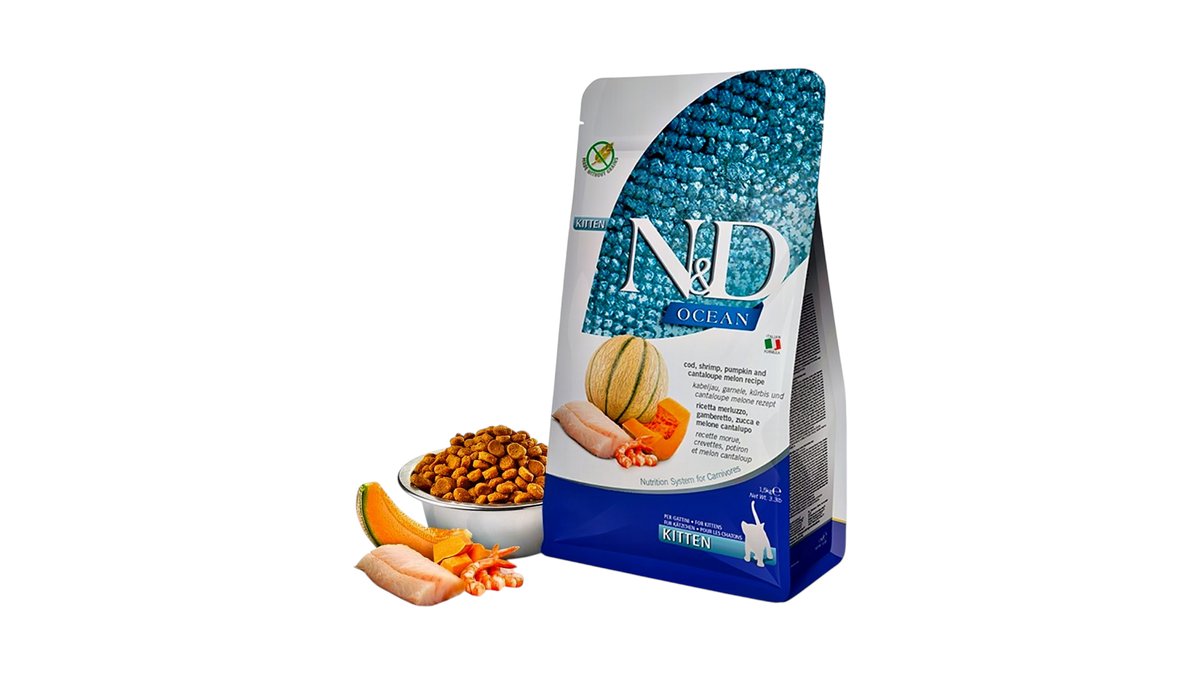 Farmina N&D Ocean – Kitten Cod, Shrimp , Pumpkin & Cantaloupe Melon 1.5kg