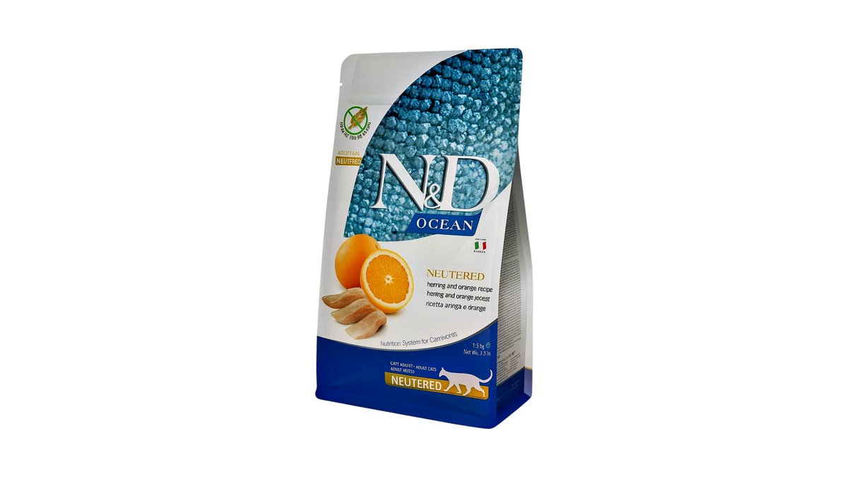 Farmina N & D Ocean Cat- Neutered, Herring & Orange Adult 1.5kg