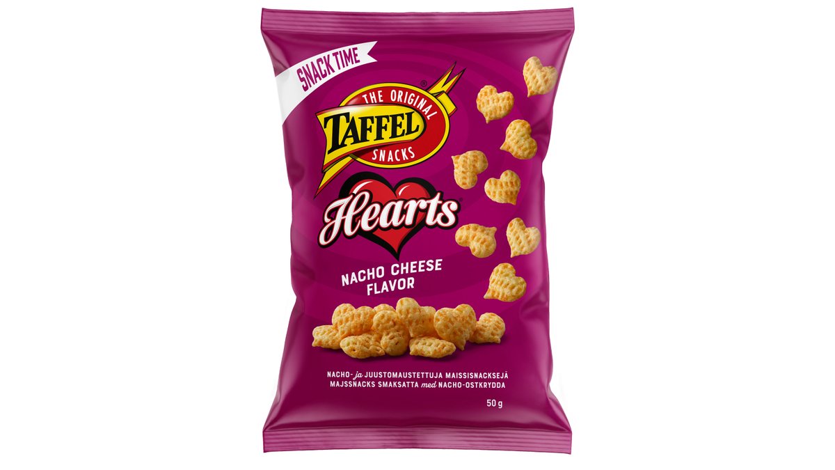 Taffel Hearts nacho cheese maissisipsi 50g