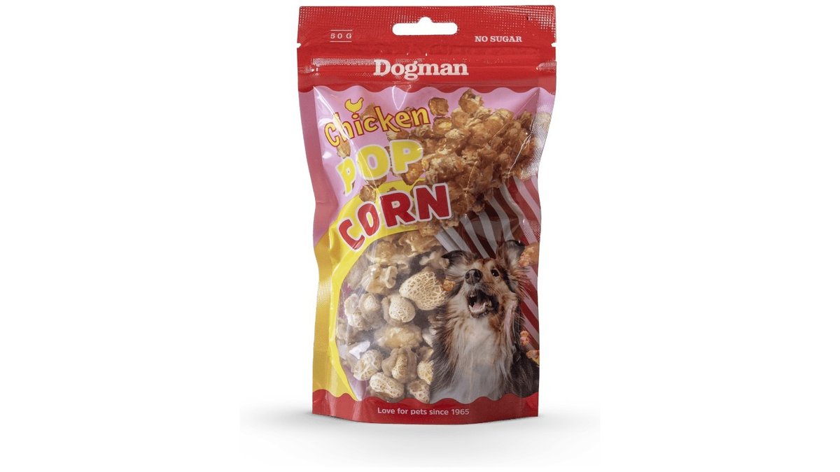 Dogman Popcorn Kylling, 50 g