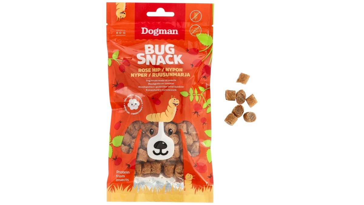 Dogman Bug Snack Rose Hip, 80 g