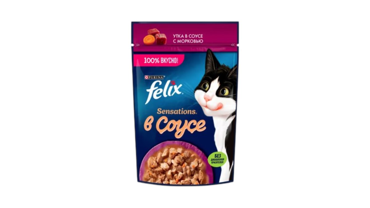 Корм для кошек Felix Утка с морковью в соусе 75 г