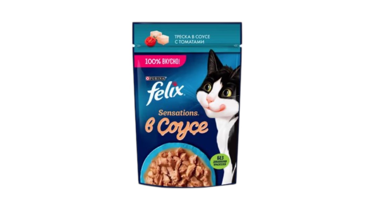 Корм для кошек Felix Треска с томатами в соусе 75 г