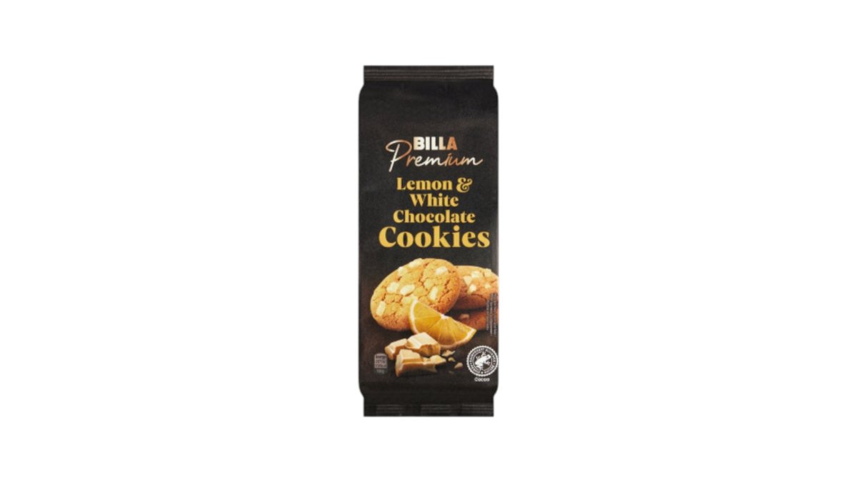 BILLA PREMIUM Citrónové cookies s bielou čokoládou 200g