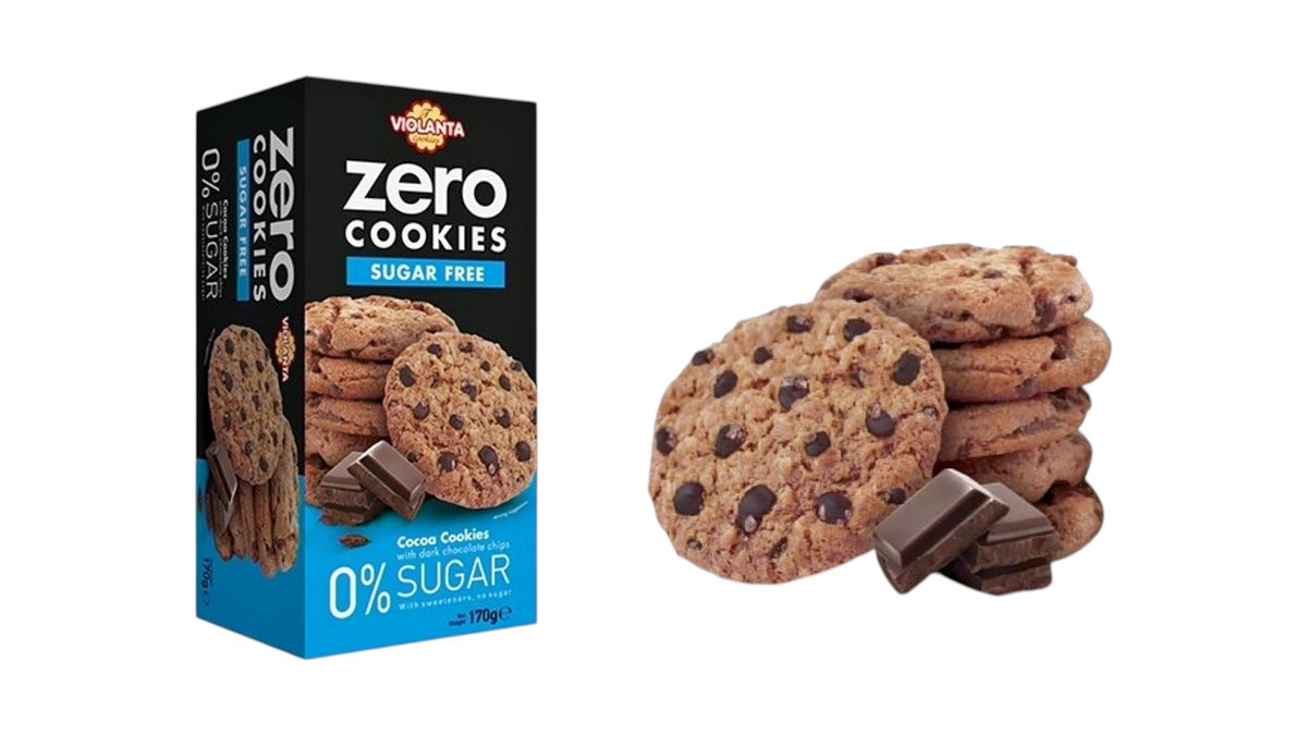 4358 - ZERO sušienky bez cukru s čokol.lupienkami a kakaom 170g