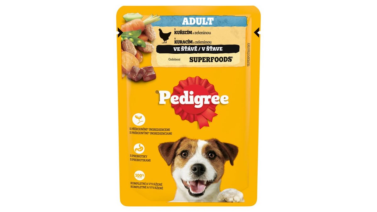 Pedigree Adult s kuřecím a zeleninou ve šťávě 100g