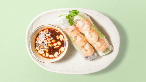 Nem Cuon Tom - Frische vietnamesische Sommerrollen mit Garnelen und Erdnussdip
