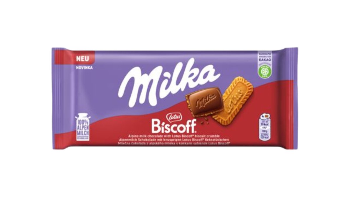 Milka Lotus Biscoff kúsky karamelizovaných sušienok, 90 g