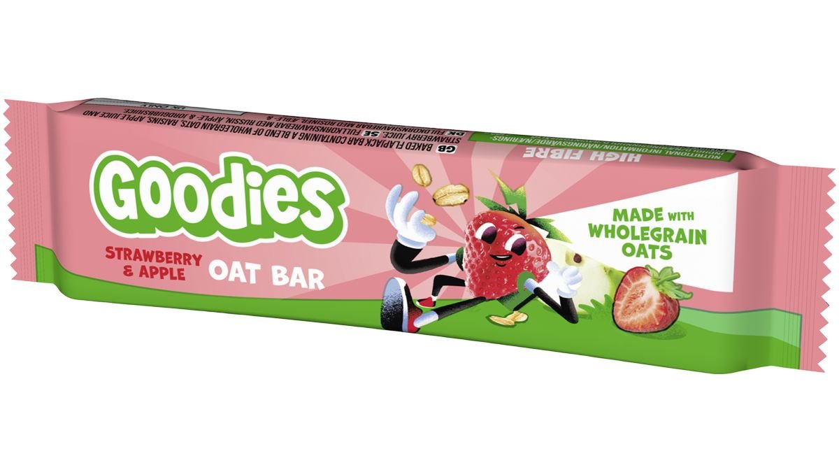 Havrebar m. æble & jordbær, Goodies