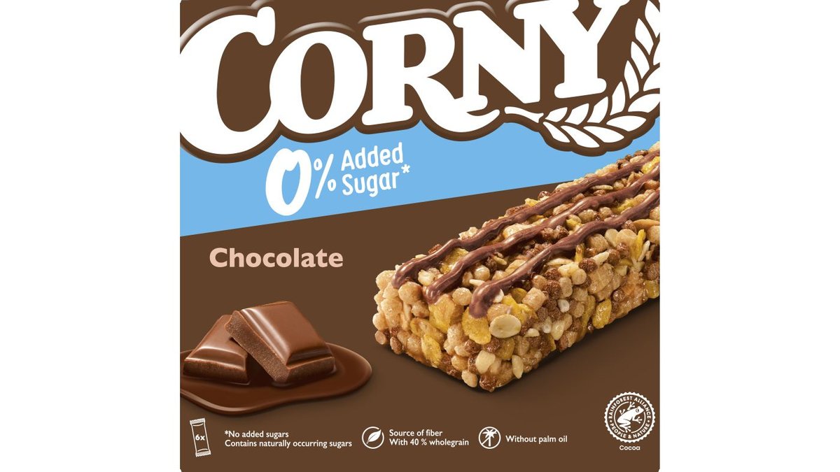 Müslibarer M. Chokolade Sukkerfri 6-Pak, Corny