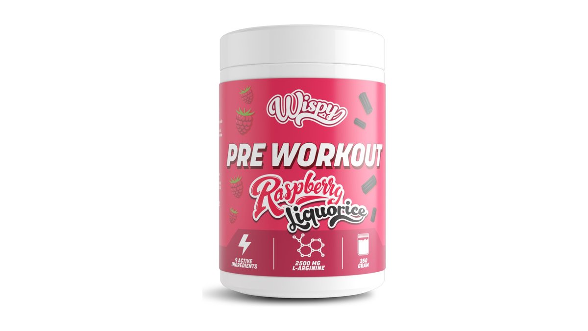 Pre Workout m. hindbær & lakrids smag, Wispy